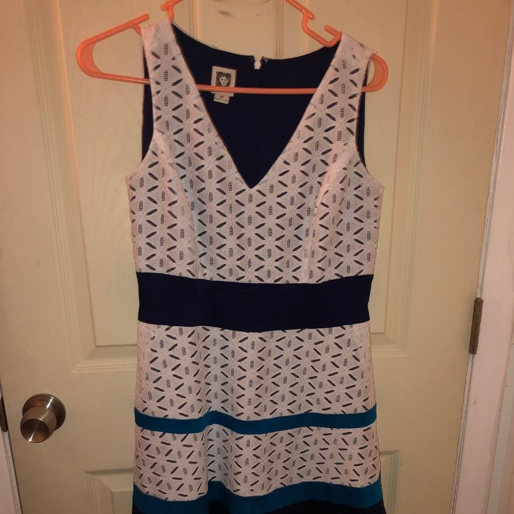 Anne Klein White Dress with Stripes (4P)